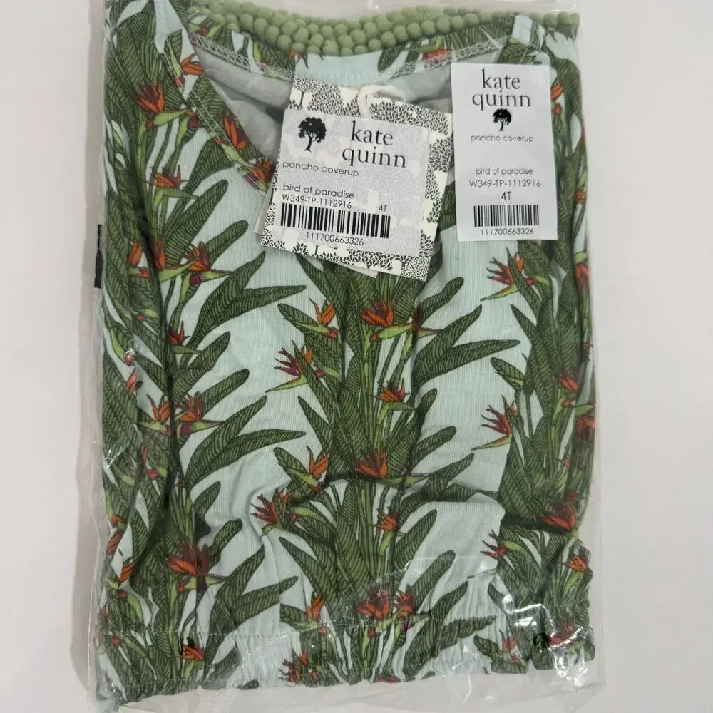 Kate Quinn Birds of Paradise Poncho Coverup Size 4T Bamboo